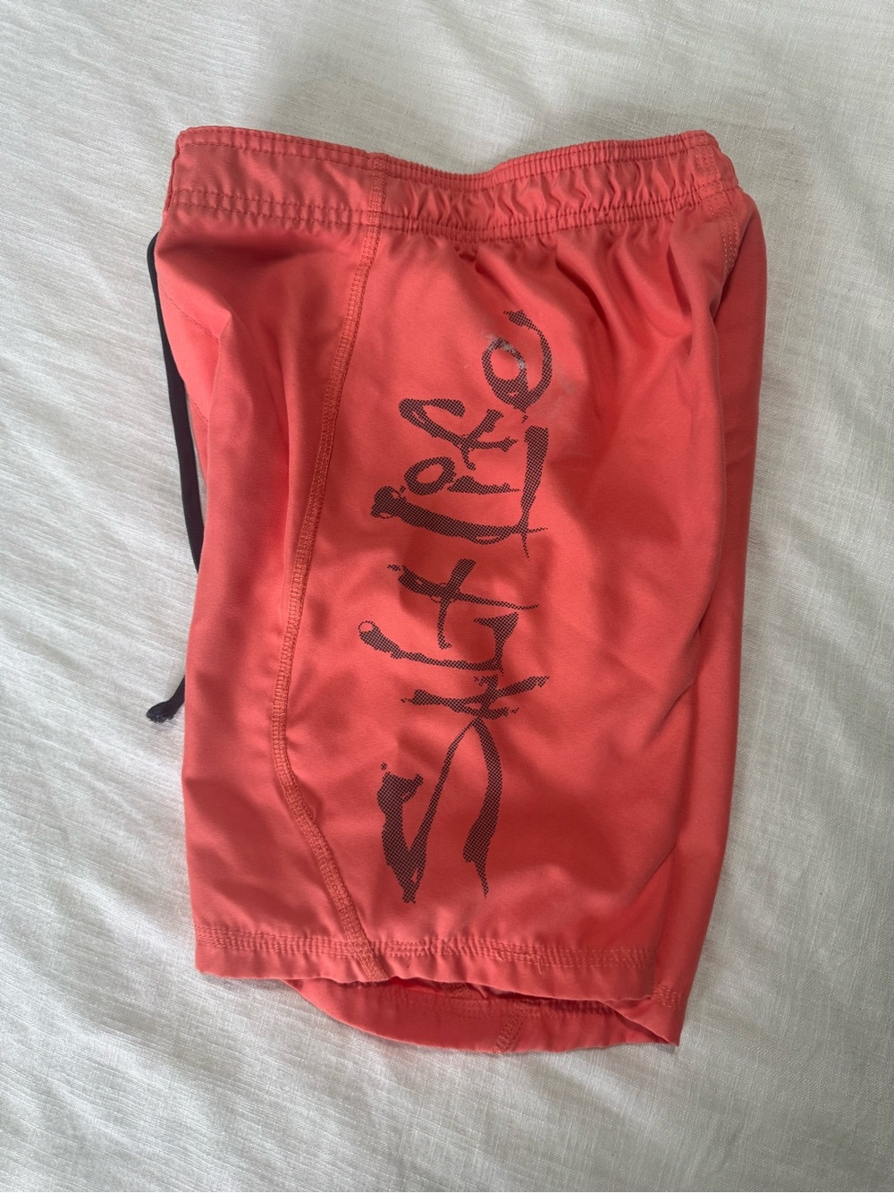 Salt Life Coral Kids Swim Trunks with Black Script